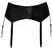 Black Level Vinyl Suspender Belt XL - Adjustable 6-Strap, Shiny Finish