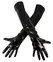 Black Level Vinyl Long Gloves S - Shiny Black, Stretch Fit