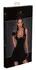 Noir Handmade Vinyl Dress Black Ruffle S, Fitted Waist, Flared Skirt