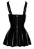 Noir Handmade Vinyl Dress Black Ruffle S, Fitted Waist, Flared Skirt