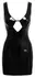 Black Level Vinyl Dress Black S - Sleeveless with Deep Neckline