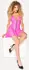 Black Level Vinyl Dress Pink S - Glossy Asymmetrical Fit, Adjustable Straps