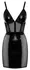 Black Level Vinyl Mini Dress with Mesh Inserts, Size S, Adjustable Straps