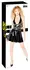 Black Level Vinyl Halterneck Dress Silver Trim XL Flared Skirt