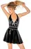 Black Level Vinyl Halterneck Dress Silver Trim XL Flared Skirt