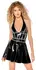 Black Level Vinyl Halterneck Dress Silver Accents Size L