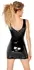Black Level Vinyl Dress Model M with Silver Buckle Straps, Black