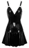 Black Level Vinyl Flared Dress 2XL - Glossy Black, Adjustable Straps
