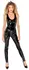 Black Level Vinyl Jumpsuit L - Glossy Finish, Front Zippers, Open Back