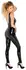 Black Level Vinyl Jumpsuit L - Glossy Finish, Front Zippers, Open Back