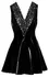 Black Level Vinyl Dress XL with Lace V-Insert, Shiny Black Finish