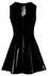 Black Level Vinyl Dress XL with Lace V-Insert, Shiny Black Finish