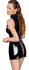Black Level Vinyl Mini Dress XL Shiny Black, Front Zip, Back Lacing
