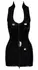Black Level Vinyl Mini Dress XL Shiny Black, Front Zip, Back Lacing