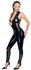 Black Level Vinyl Jumpsuit XL - Shiny Clubwear with Powernet Back