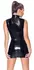 Black Level Vinyl Dress S with Buckle and Mesh Sides, Shiny Black Finish
