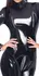 Black Level Vinyl Bodysuit Black XL with Full-Length Two-Way Zipper