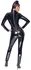 Black Level Vinyl Jumpsuit Black M - Full Body Suit with Dual Zippers