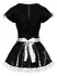 Black Level Vinyl Maid Dress 2XL with Lace Details and Apron
