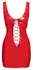 Black Level Vinyl Dress Red L - Shiny Sleeveless Fitted Design