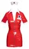 Black Level Red Vinyl Nurse Dress 2XL with Bonnet, Shiny Finish