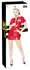 Black Level Vinyl Medical-Inspired Red Dress Set with Bonnet, Size M