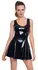 Black Level Vinyl Dress 2XL - Shiny Sleeveless Flared Model, Black
