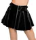 Black Level Vinyl Flared Mini Skirt with Buckles, Size M