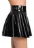 Black Level Vinyl Flared Mini Skirt with Buckles, Size M