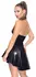 Black Level Vinyl Net Dress L - Shiny Black Flared Halterneck Design
