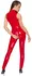 Black Level Red Vinyl Jumpsuit S - Shiny Sleeveless One-Piece