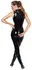 Black Level Vinyl Jumpsuit M - Shiny Sleeveless Bodysuit with 2-Way Zip