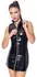Black Level Vinyl Mini Dress S - Shiny Black, Front Zip, Sleeveless