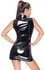 Black Level Vinyl Mini Dress S - Shiny Black, Front Zip, Sleeveless