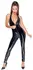 Black Level Vinyl Jumpsuit S - Glossy Sleeveless Bodysuit with 2-Way Zip