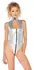 Black Level Silver Vinyl Bodysuit XL - High Neck & 2-Way Zip