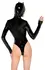 Black Level Vinyl Bodysuit S with Mask & High-Cut Design, Black