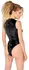Black Level Vinyl Bodysuit Lace-Up Design, Size M, High-Cut Legs