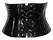 Black Level Vinyl Waist Cincher L - Shiny Black, Front Zip, Shaping Bones