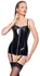 Black Level Vinyl Corsage Extra Long XL Adjustable Full Cups Black