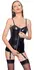 Black Level Vinyl Corsage Extra Long XL Adjustable Full Cups Black