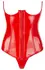 Black Level Vinyl Corset Red M - Shaping Design with Polished Finish