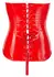 Black Level Vinyl Corset Red S - Underwired, Open Cup, Shaping Structure
