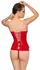 Black Level Vinyl Corset Red XS - Open Cup, Shaping Design, String Set