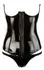 Black Level Vinyl Corset L - Shiny Black Open-Cup with Lacing Detail