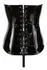 Black Level Vinyl Corset L - Shiny Black Open-Cup with Lacing Detail