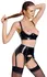 Black Level Vinyl Shelf Bra Set L - Glossy 3-Piece Adjustable Lingerie