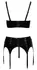 Black Level Vinyl Shelf Bra Set L - Glossy 3-Piece Adjustable Lingerie