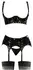 Black Level Vinyl Shelf Bra Set M - Glossy 3-Piece Outfit, Adjustable Straps