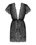 Obsessive Giully L/XL Women’s Leopard Print Peignoir, Black, Satin Tie